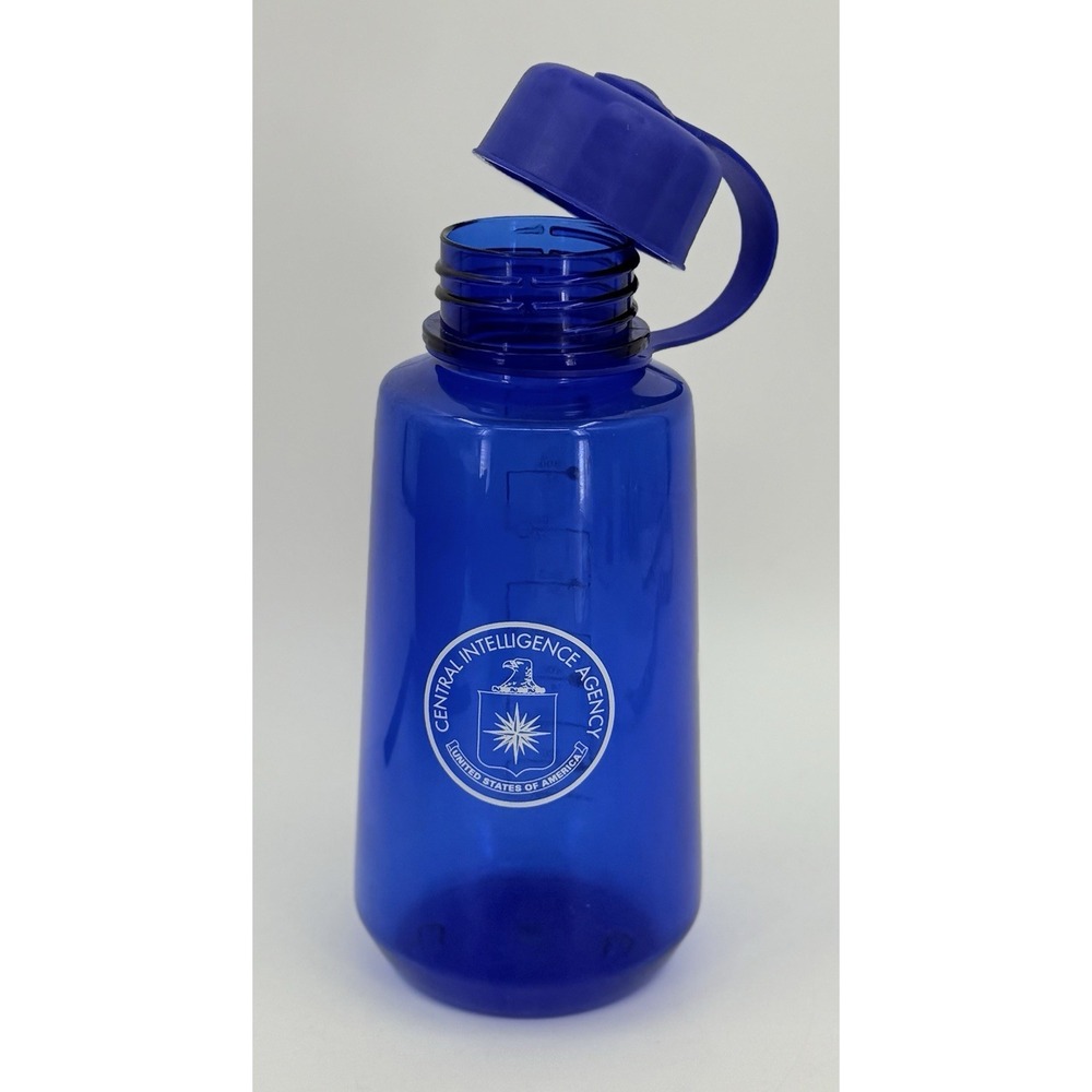 CIA Central Intelligence Agency Logo Blue Plastic 1000ml Screw Top Water Bottle
